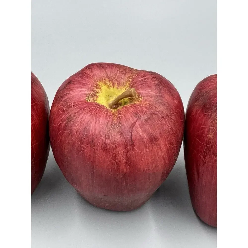 Apples Lot of 3 Red Realistic Artificial Fruit Imitation Home Decor Props